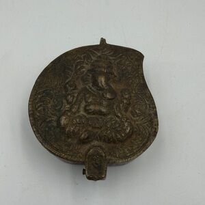 Antique Bronze Ganesh Kum Kum Tina Box